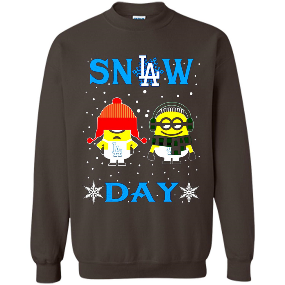 Snow Day Shirt For Los Angeles Dodgers Vs Minion Fans pingpong