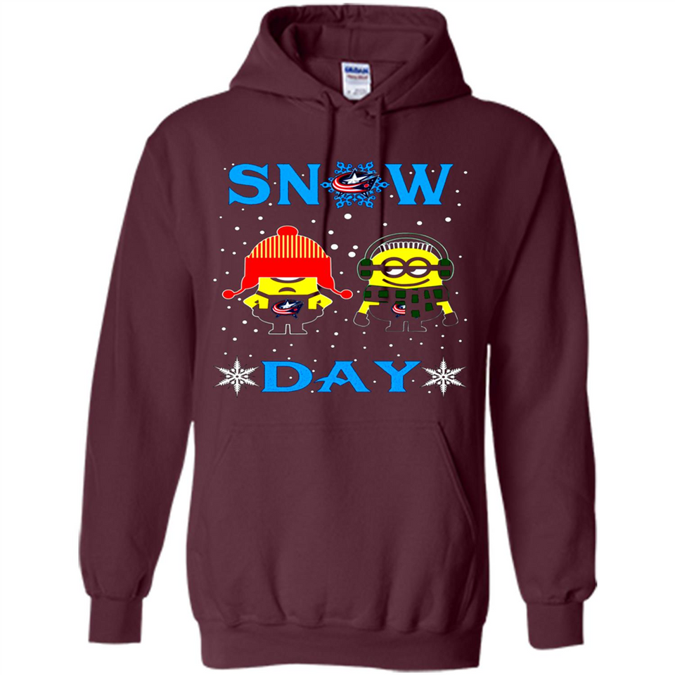 Snow Day Shirt For Columbus Blue Jackets Vs Minion Fans pingpong