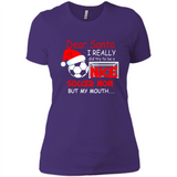 Dear Santa I Really Did Try To Be A Nice Soccer Mom Sweatshirt - Ladies' Boyfriend T-Shirt