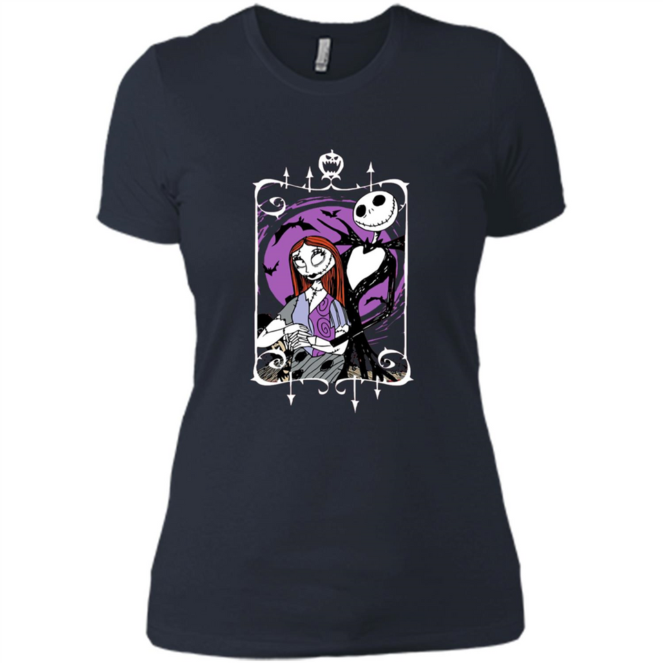 Disney Nightmare Before Christmas Jack And Sally T-Shirt - Ladies' Boyfriend T-Shirt