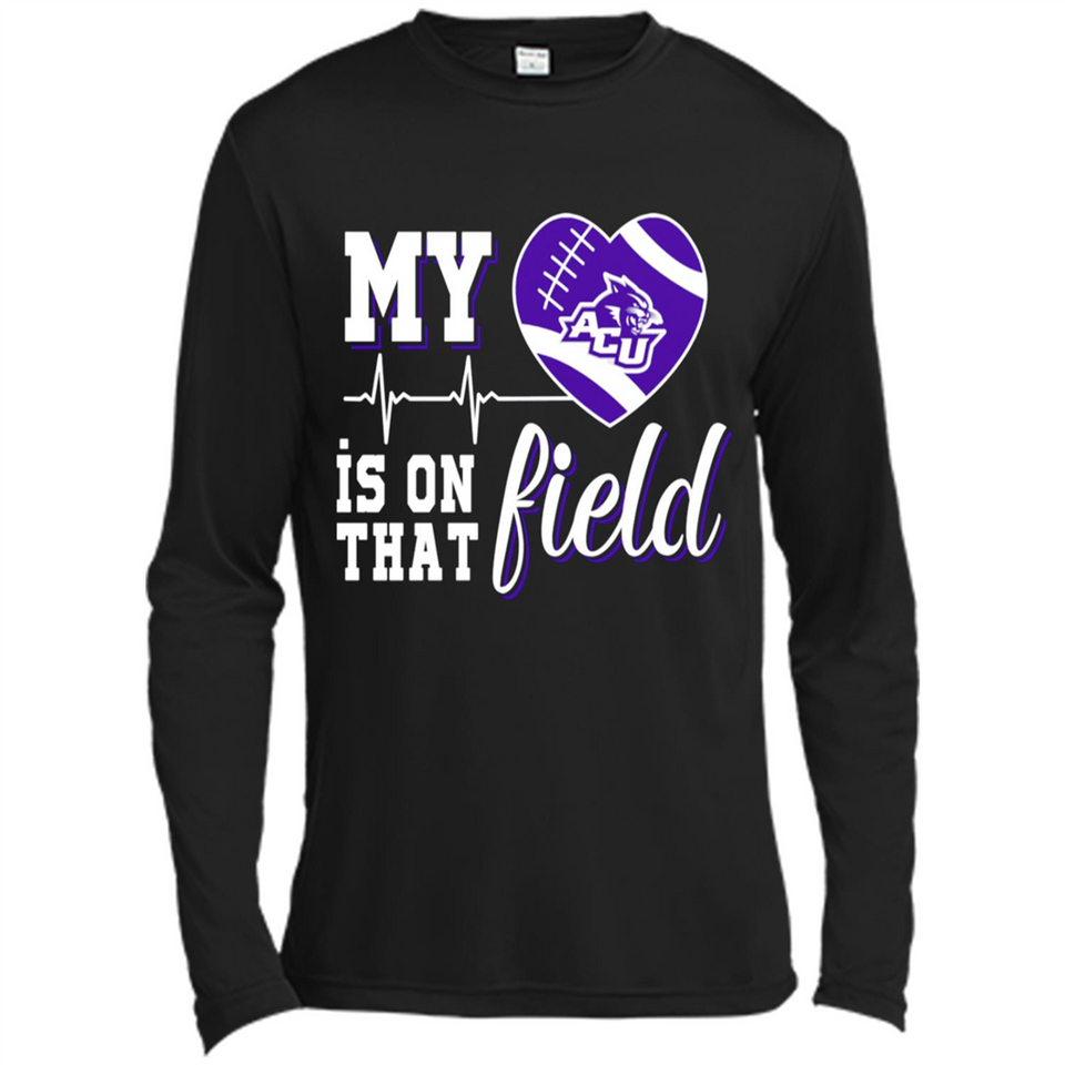 Abilene Christian Wildcats Football My Heart is on that Field - Canvas Long Sleeve T-Shirt