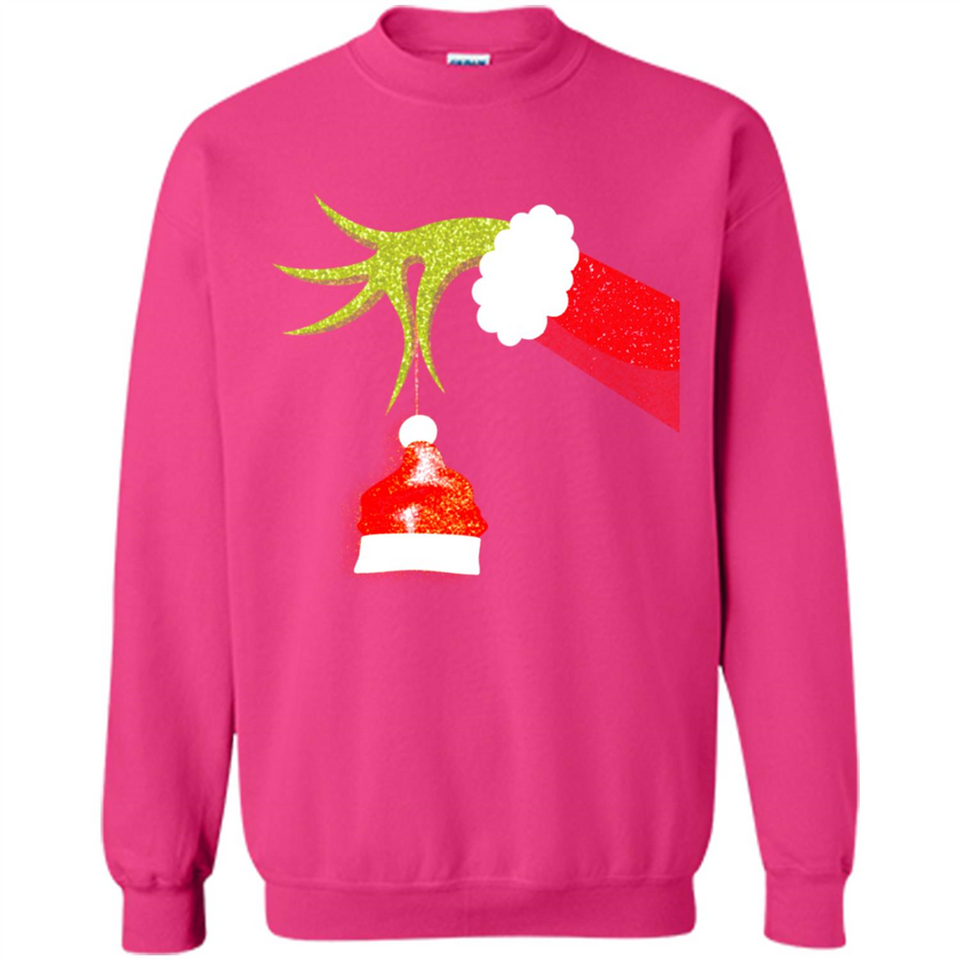 Funny Grinch Hand Holding Santa Hat Ornament Christmas PING PONG