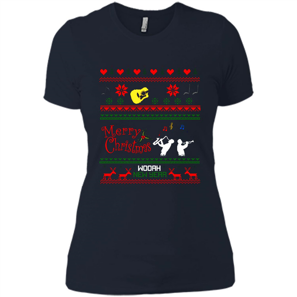 Music Ugly Christmas SweatShirt - Ladies' Boyfriend T-Shirt
