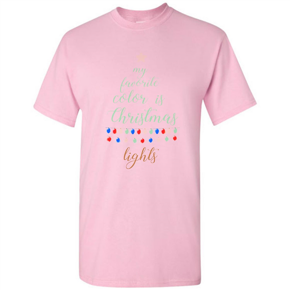 My Favorite Color is Christmas Lights Xmas Sporty T-Shirt - Shirt