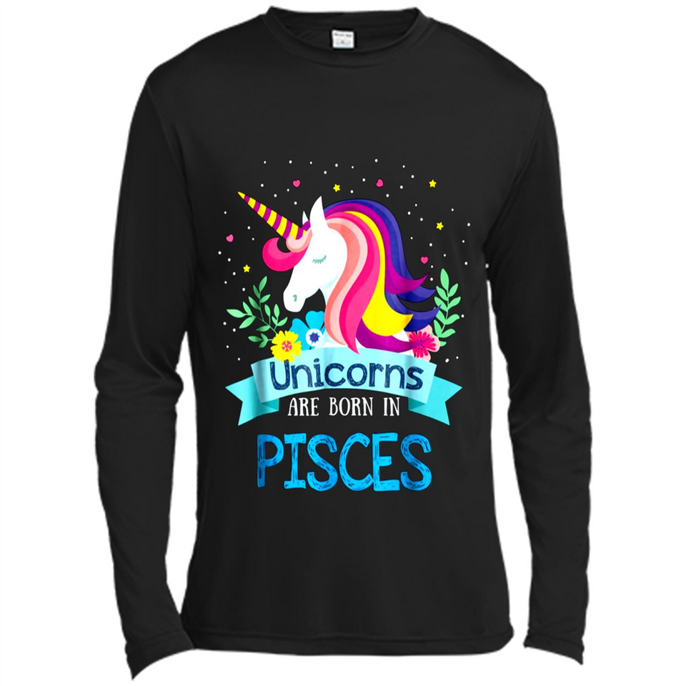 Unicorns are born in Pisces Birthday Rainbow Gift Ladies Custom