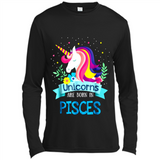 Unicorns are born in Pisces Birthday Rainbow Gift Ladies Custom