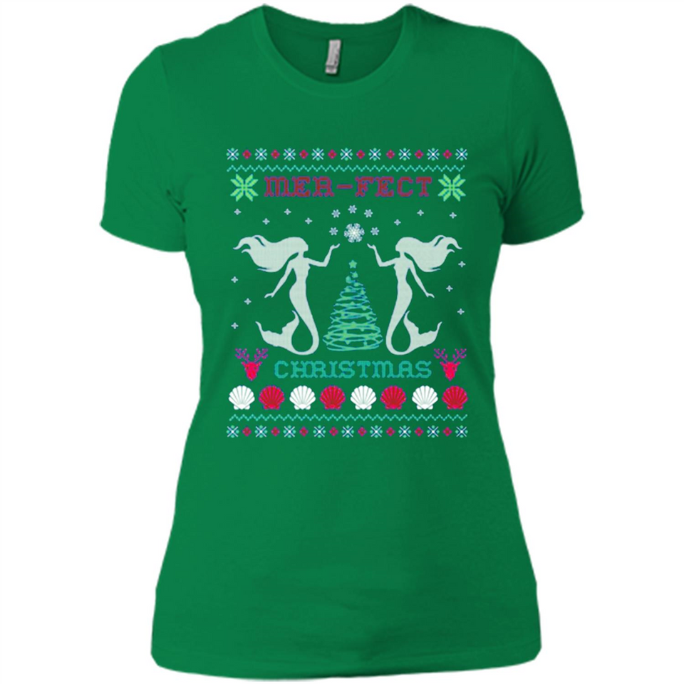 Mermaid Mer-Fect Ugly Christmas Sweater - Ladies' Boyfriend T-Shirt