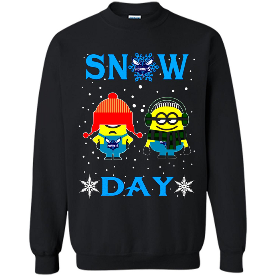 Snow Day Shirt For Charlotte Hornets Vs Minion Fans pingpong