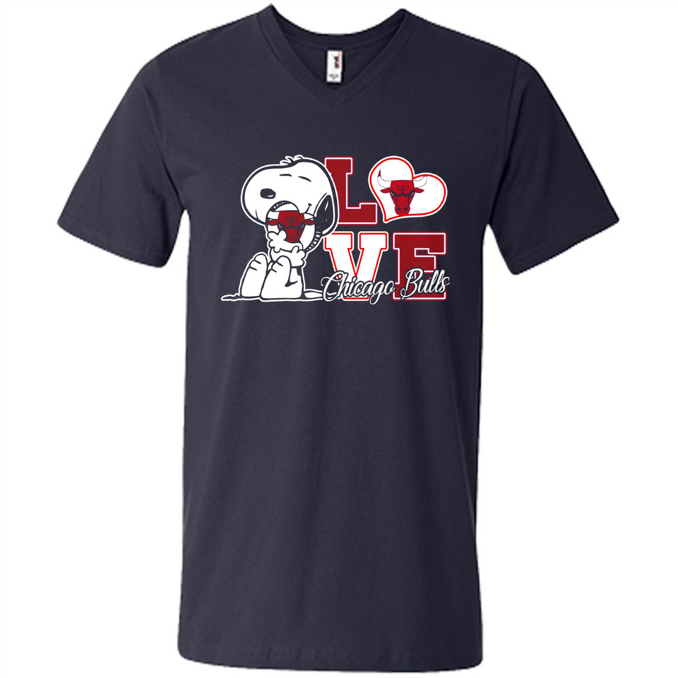 Snoopy loves NBA Chicago Bulls - Men's V-Neck