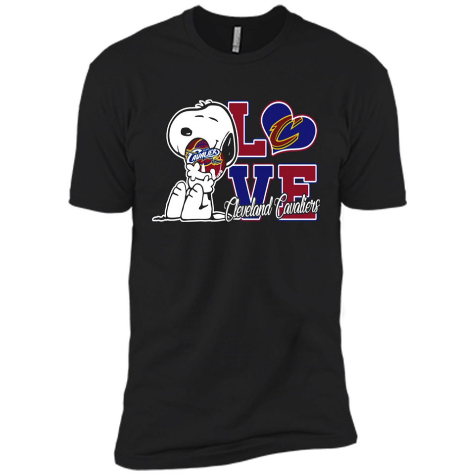 Snoopy loves NBA Cleveland Cavaliers - Premium Short Sleeve T-Shirt