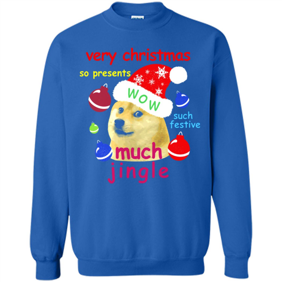 Christmas Doge Meme Shirts Funny Santa Shiba Inu Dog - Sweatshirt