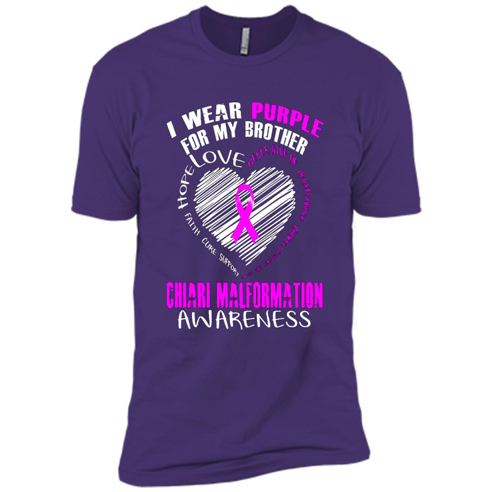 I Wear Purple For My Brother Chiari Malformation - Premium Short Sleeve T-Shirt