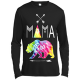 Mama Bear Shirt Tie Dye Family Vacation & Camping Tee - Canvas Long Sleeve T-Shirt