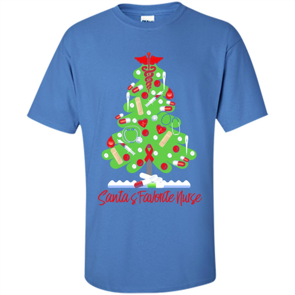 Santa's Favorite Nurse Christmas Tee