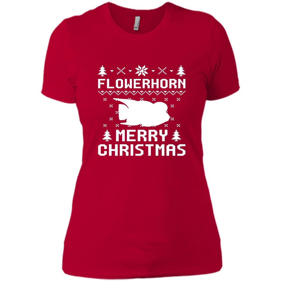Flowerhorn Christmas T-shirt, Ugly Christmas Sweater - Ladies' Boyfriend T-Shirt