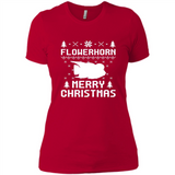 Flowerhorn Christmas T-shirt, Ugly Christmas Sweater - Ladies' Boyfriend T-Shirt