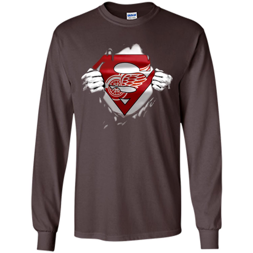 Detroit Red Wings And Superman Fans - Long Sleeve T-Shirt