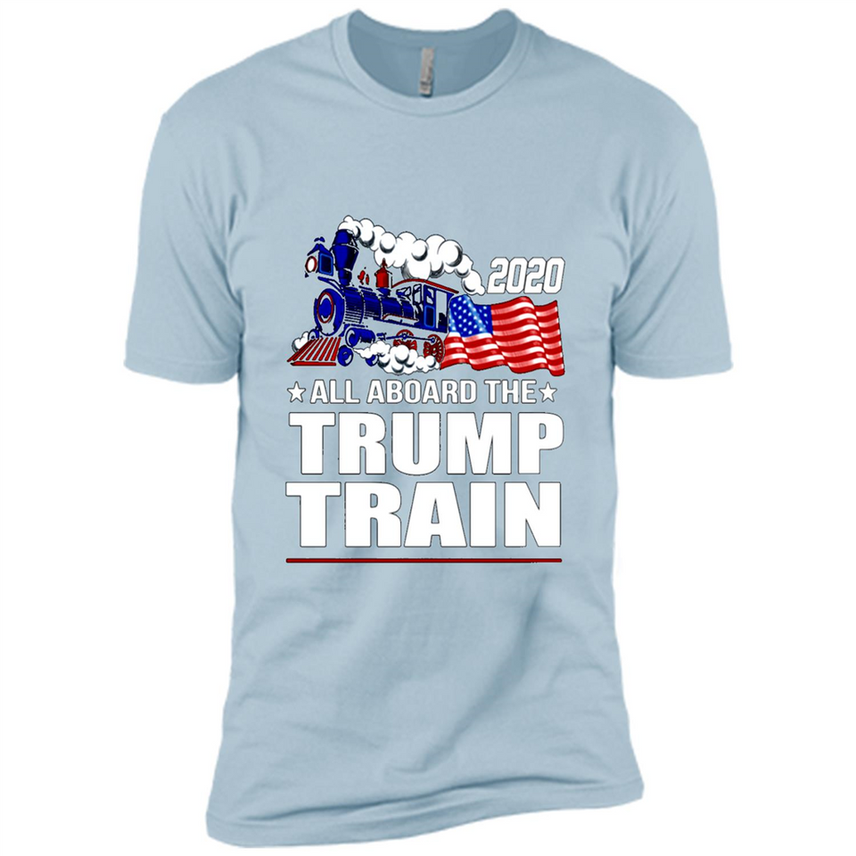 All Board The Trump Train 2020 Patriotic U.S Flag pingpong - Premium Short Sleeve T-Shirt