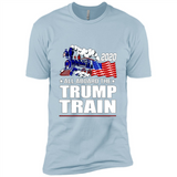 All Board The Trump Train 2020 Patriotic U.S Flag pingpong - Premium Short Sleeve T-Shirt