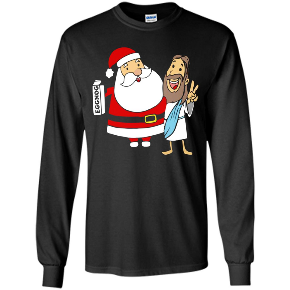 Eggnog Santa And Jesus Christmas