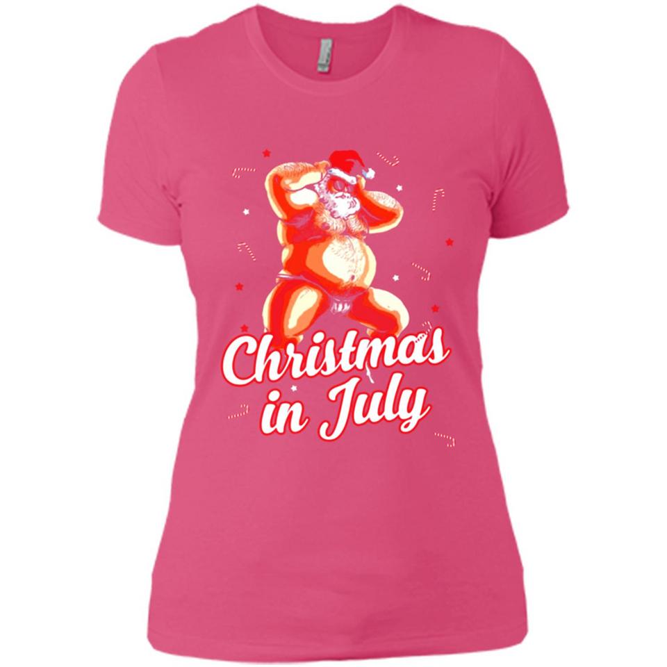 Christmas In July - Funny Dancing Santa - Ladies' Boyfriend T-Shirt