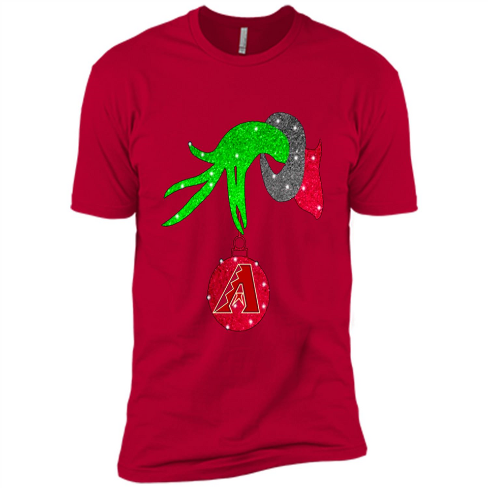 GRINCH HAND HOLDING ARIZONA DIAMONDBACKS GLITTER CHRISTMAS PINGPONG