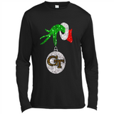 Fantastic Georgia Tech Yellow Jackets Glitter Grinch Monogram Ornament Christmas - Canvas Long Sleeve T-Shirt
