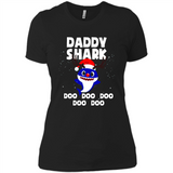 Daddy Shark Costume Reindeer Funny Christmas T-Shirt - Ladies' Boyfriend T-Shirt
