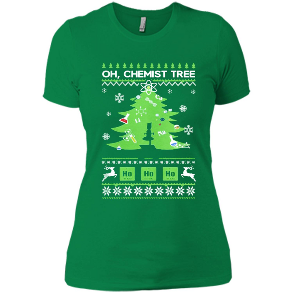 Oh Chemist Tree Ugly Christmas Sweater - Ladies' Boyfriend T-Shirt