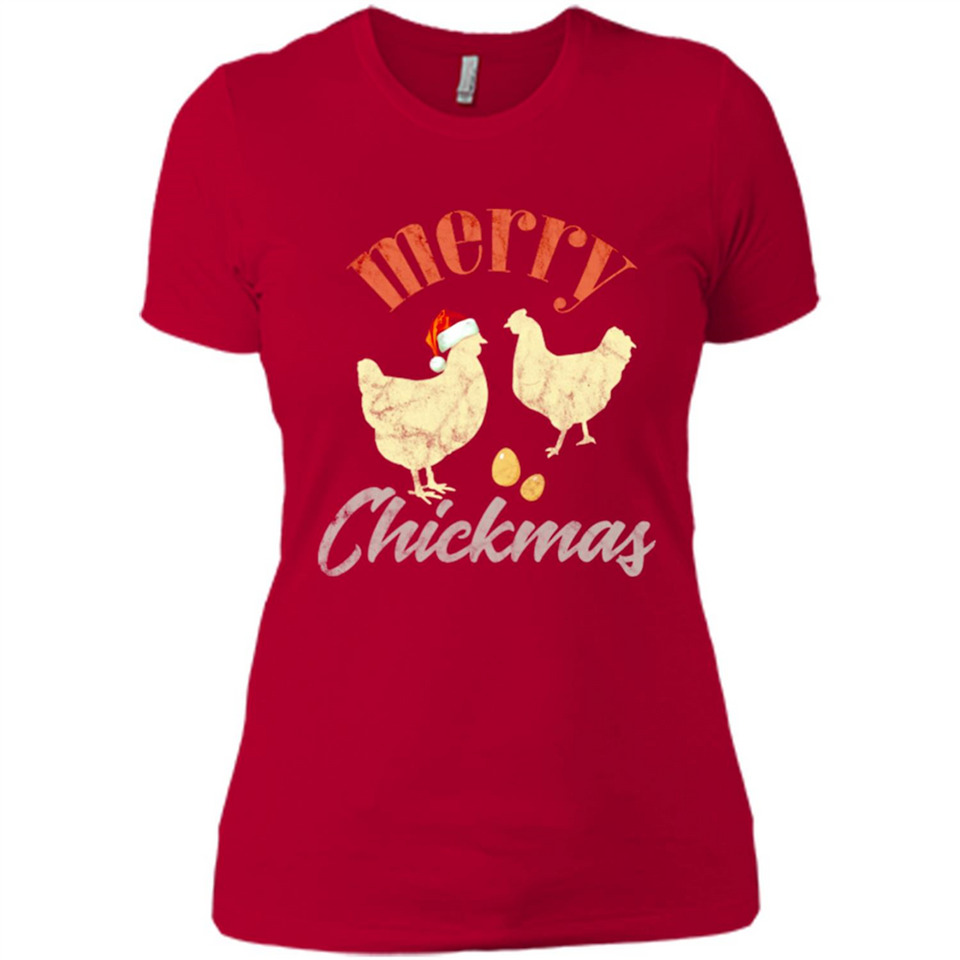 Christmas Chicken Vintage Shirt Funny Santa Hen Farmer Lover - Ladies' Boyfriend T-Shirt
