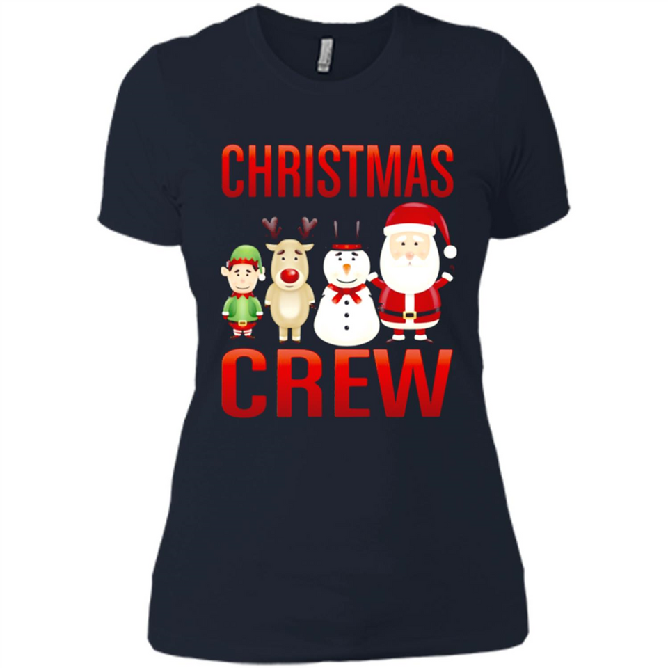 CHRISTMAS CREW Shirt X-mas Santa Snowman Reindeer Elf - Ladies' Boyfriend T-Shirt