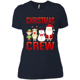 CHRISTMAS CREW Shirt X-mas Santa Snowman Reindeer Elf - Ladies' Boyfriend T-Shirt
