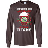I Just Want To Drink Hot Chocolate & Watch Tennessee Titans Ugly Christmas Sweater PINGPONG