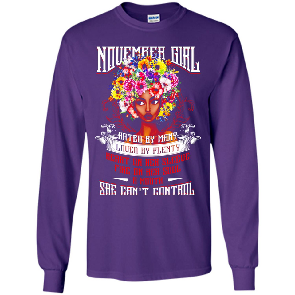 November Girl Flower - Long Sleeve T-Shirt