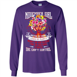 November Girl Flower - Long Sleeve T-Shirt