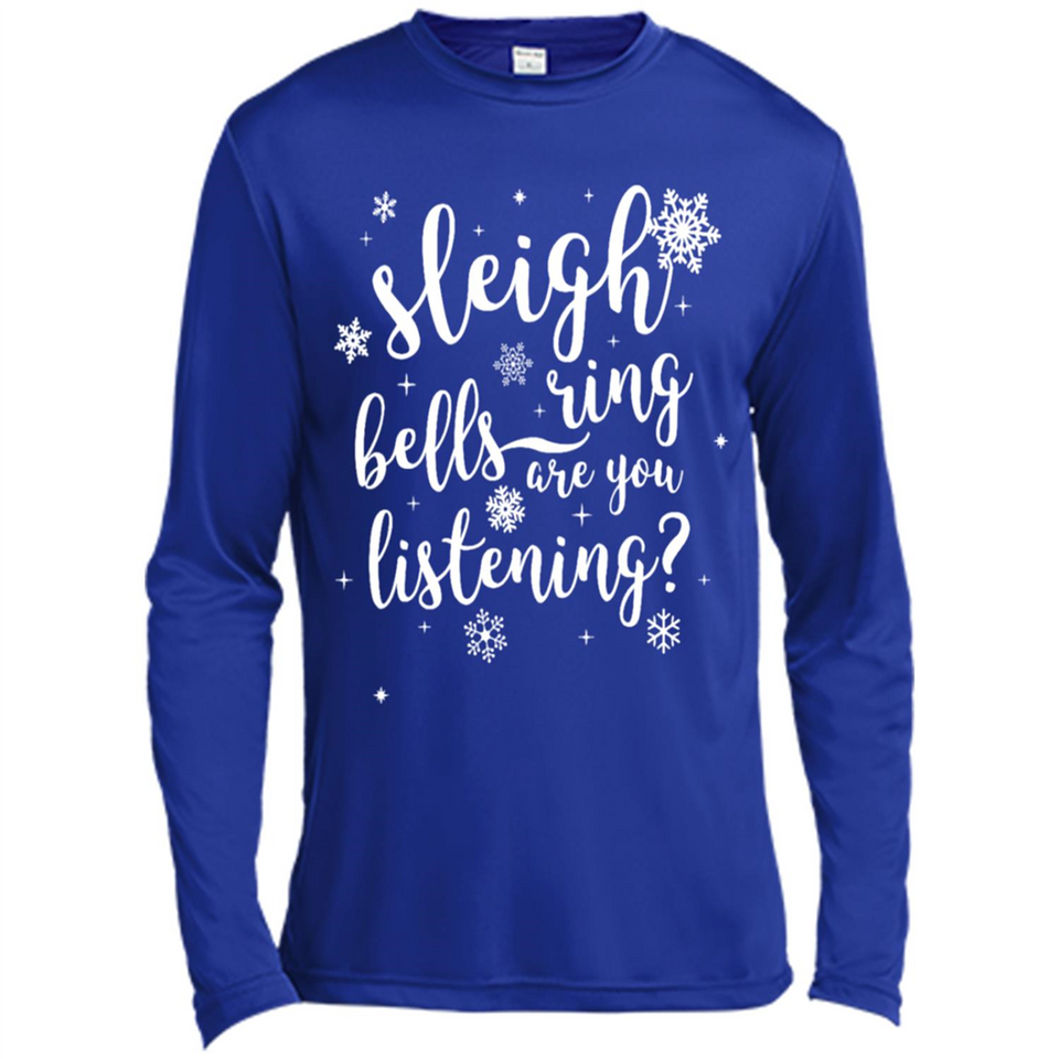 Sleigh Bells Ring Are You Listening Christmas Carol - Canvas Long Sleeve T-Shirt
