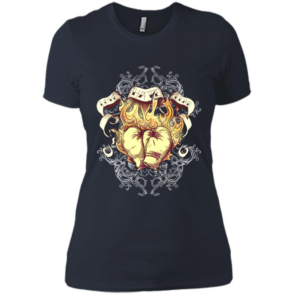 Love Hate Fear Boxing - Martial Art Fighting - Ladies' Boyfriend T-Shirt