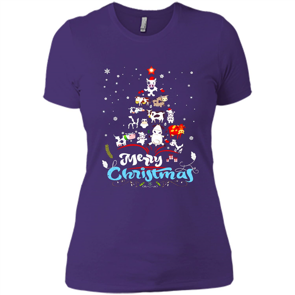Christmas Ugly Sweater Animal Tree Pine Merry Christmas - Ladies' Boyfriend T-Shirt