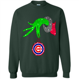 GRINCH HAND HOLDING CHICAGO CUBS GLITTER CHRISTMAS PINGPONG