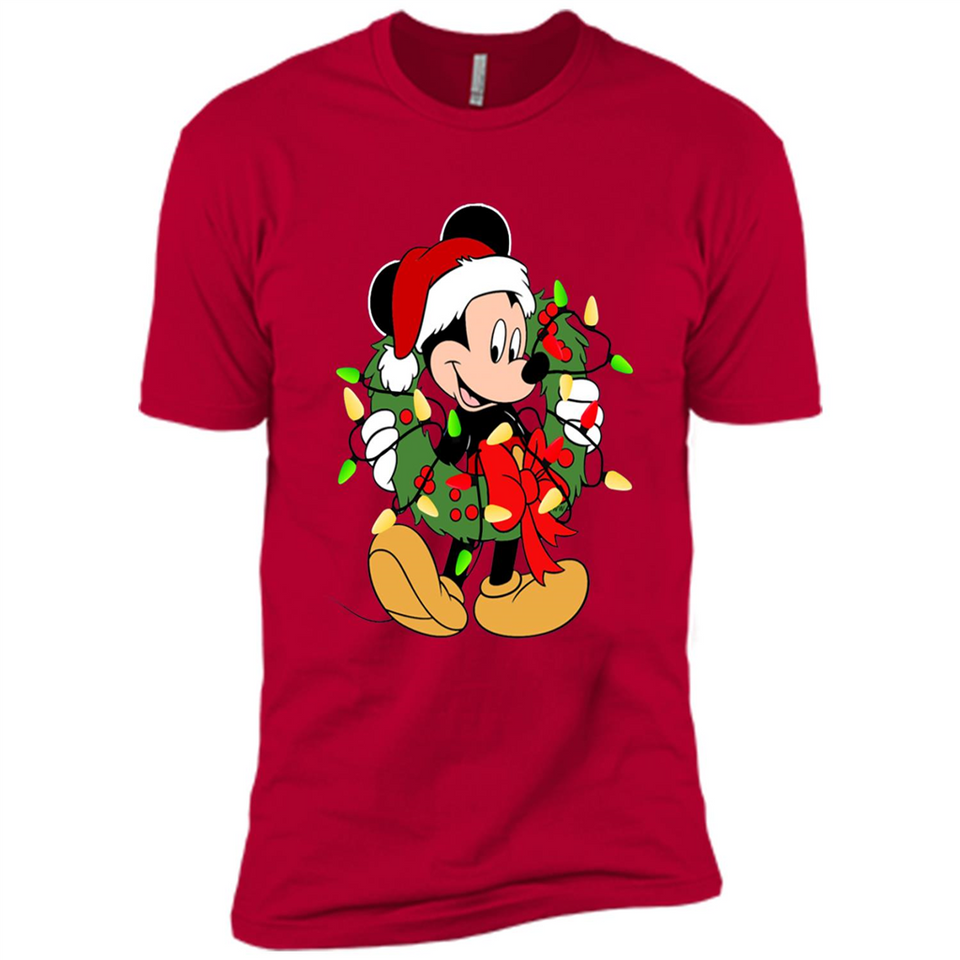 Disney Mickey Mouse Christmas Lights Sweatshirt - Premium Short Sleeve T-Shirt