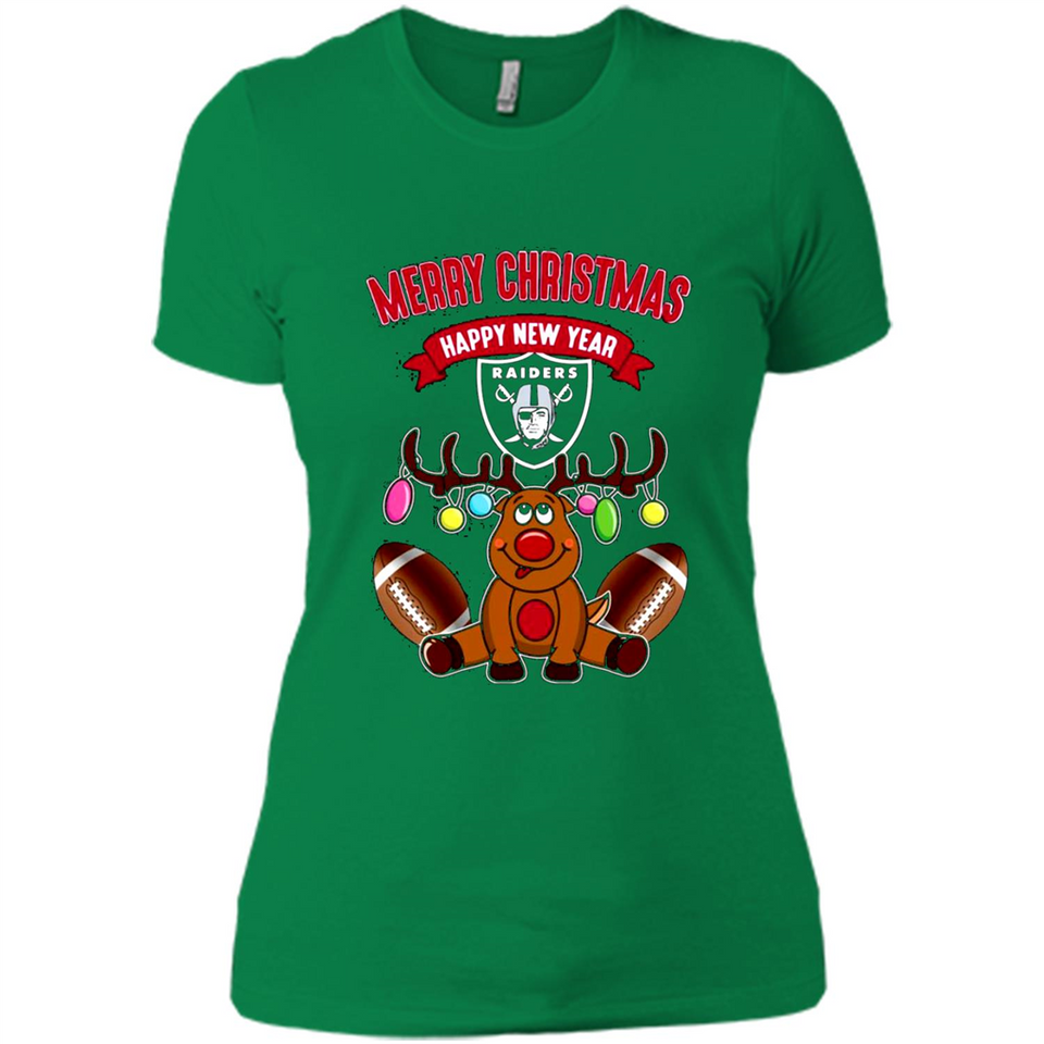 Oakland Raiders NFL Reindeer Funny Merry Christmas And Happy New Year