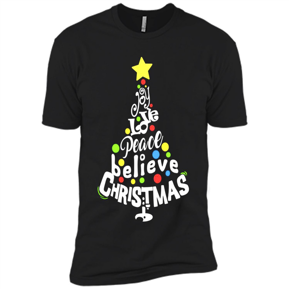 Joy Love Peace Believe Christmas Tree