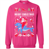 Ugly Christmas Santa Riding Dolphin - Sweatshirt