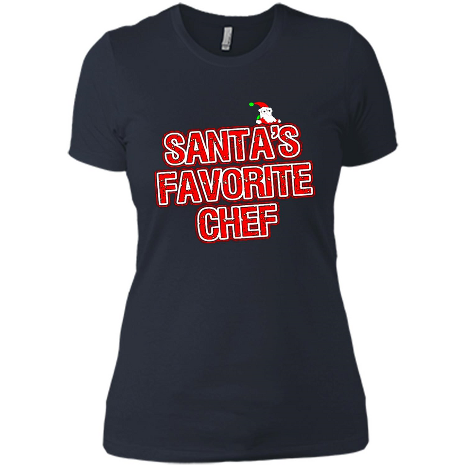 Funny Christmas Clothes - Santas Favorite Chef - Ladies' Boyfriend T-Shirt