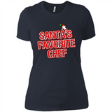 Funny Christmas Clothes - Santas Favorite Chef - Ladies' Boyfriend T-Shirt