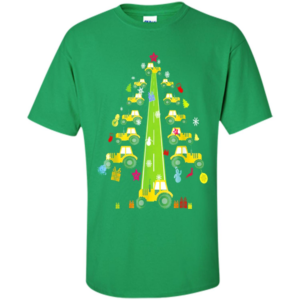 Tractor Car Christmas Tree T-shirt For Drivers