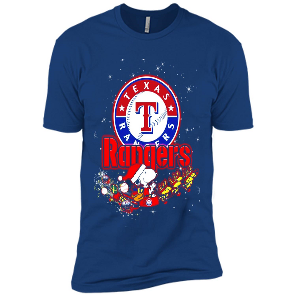 Snoopy Christmas Texas Rangers - Premium Short Sleeve T-Shirt