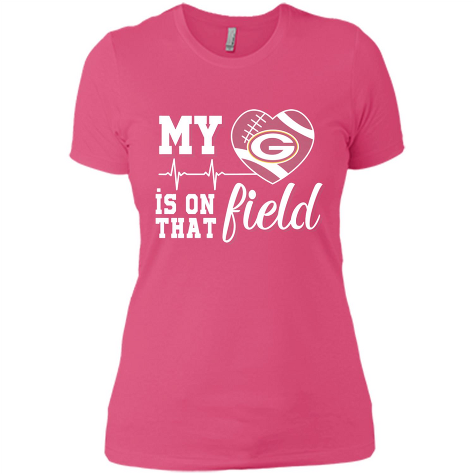 Green Bay Packers Football My Heart is on that Field - Ladies' Boyfriend T-Shirt