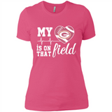 Green Bay Packers Football My Heart is on that Field - Ladies' Boyfriend T-Shirt