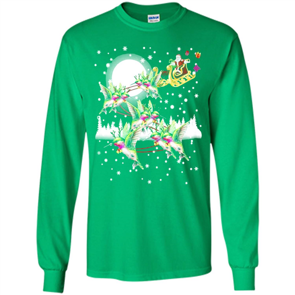 Hummingbird Santa Sleigh - Long Sleeve T-Shirt